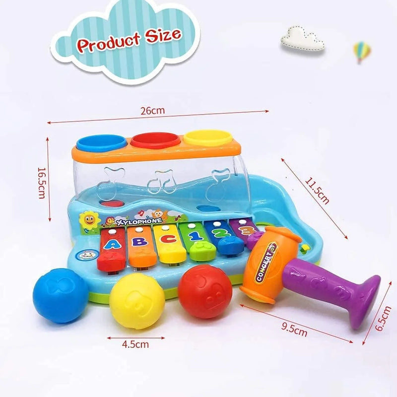 Dimensions of the xylophone piano toy for kids, perfect for small hands