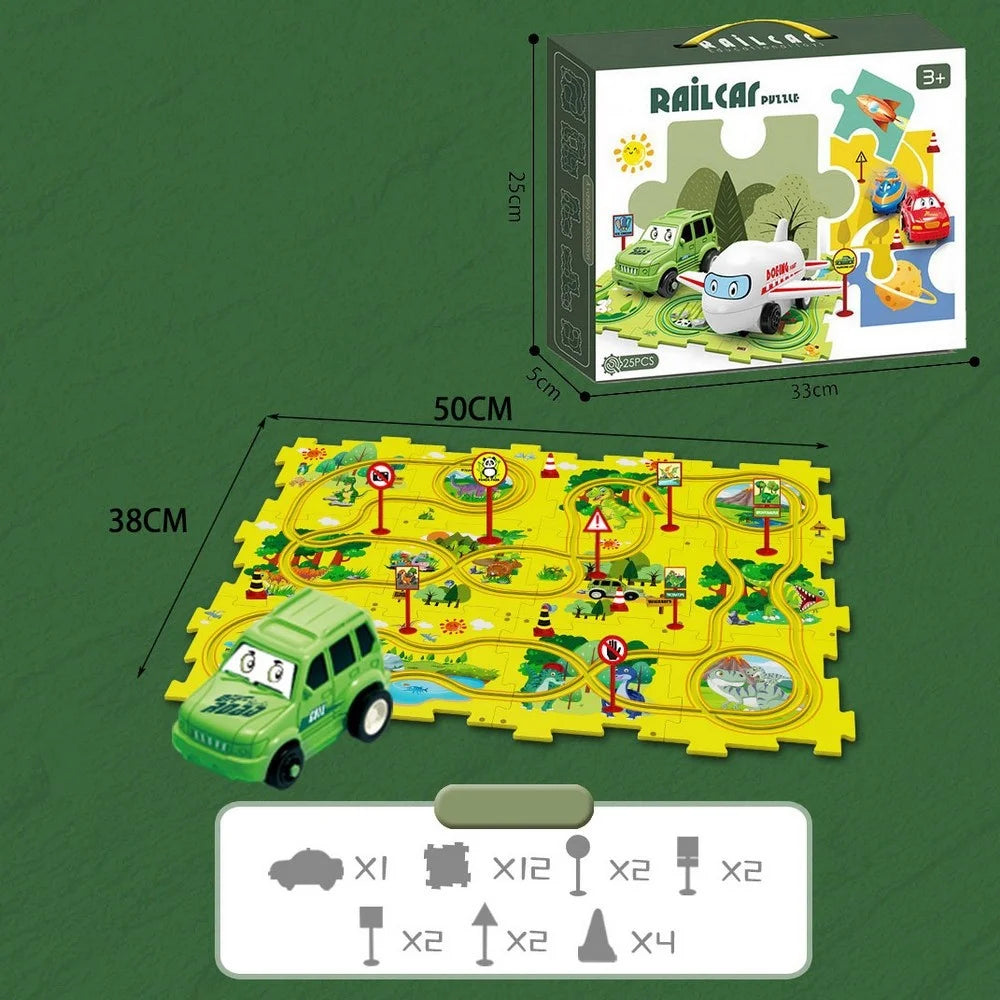 Puzzle Rail Car Truck Set – Interactive Educational Toy for Kids