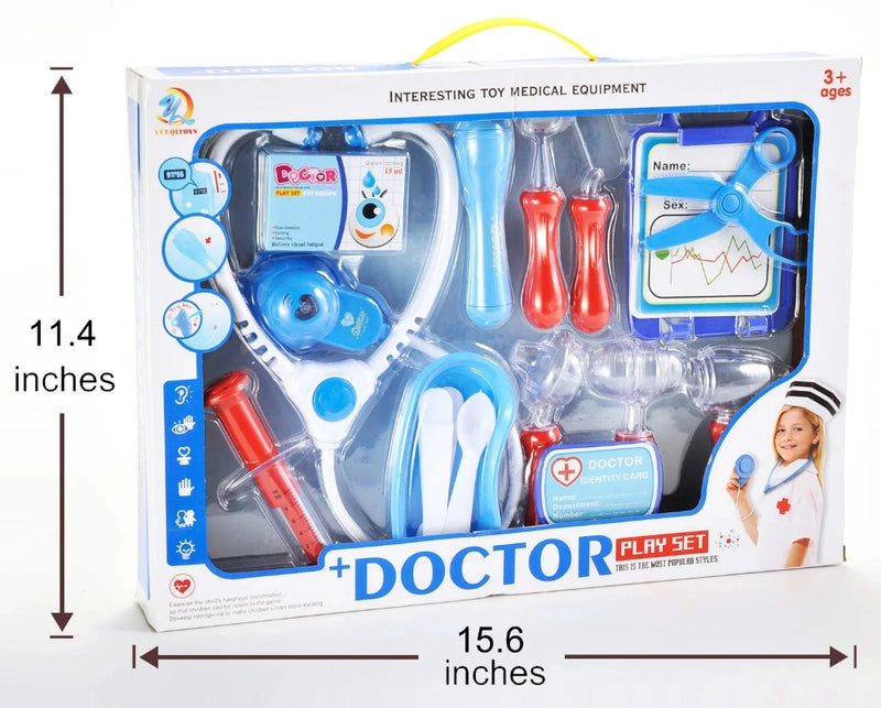 Doctor Play Set Packaging Dimensions - 11.4 x 15.6 Inches for Toy Medical Equipment