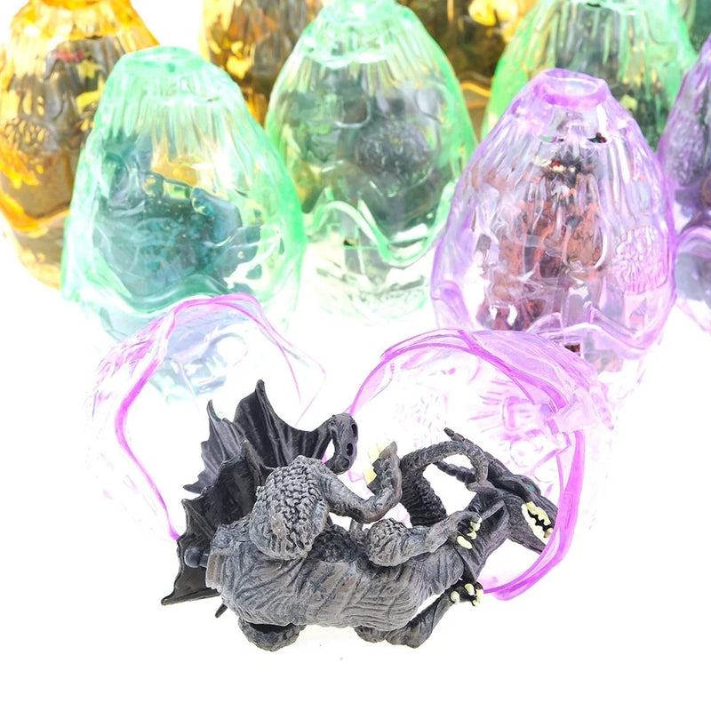 Dragon toy figure emerging from a purple egg shell in the Hell of Dragons toy set.