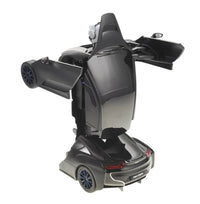 Black and gray scooter on a white background
