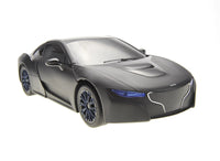 Gray sports car model on a white background