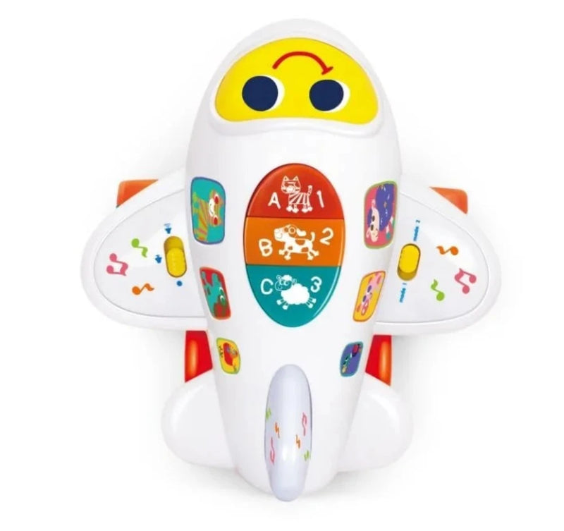 Educational baby toy airplane with interactive numbers and letters for early learning