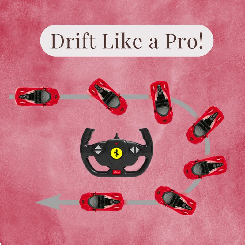 Ferrari LaFerrari RC car drift pattern with remote control layout