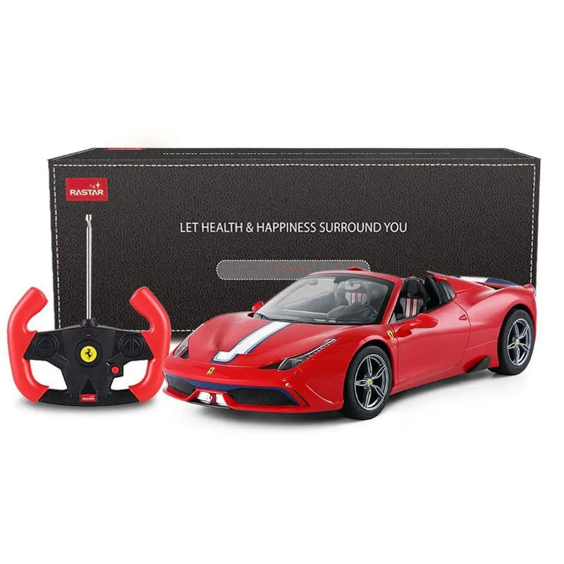 Ferrari RC car in original packaging showcasing the luxury design