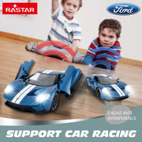 Kids Playing with Ford GT RC Car - 2.4GHz Anti-Interference Remote Control Feature