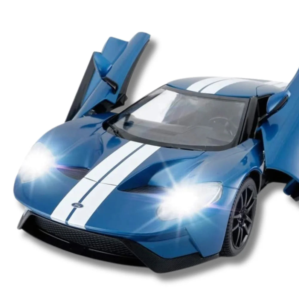 Ford GT RC Car with Bright LED Headlights - Realistic Lighting and Door Opening Feature