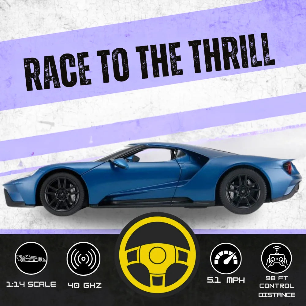 Ford GT RC Car with "Race to the Thrill" Theme - High-Speed Remote Control Car