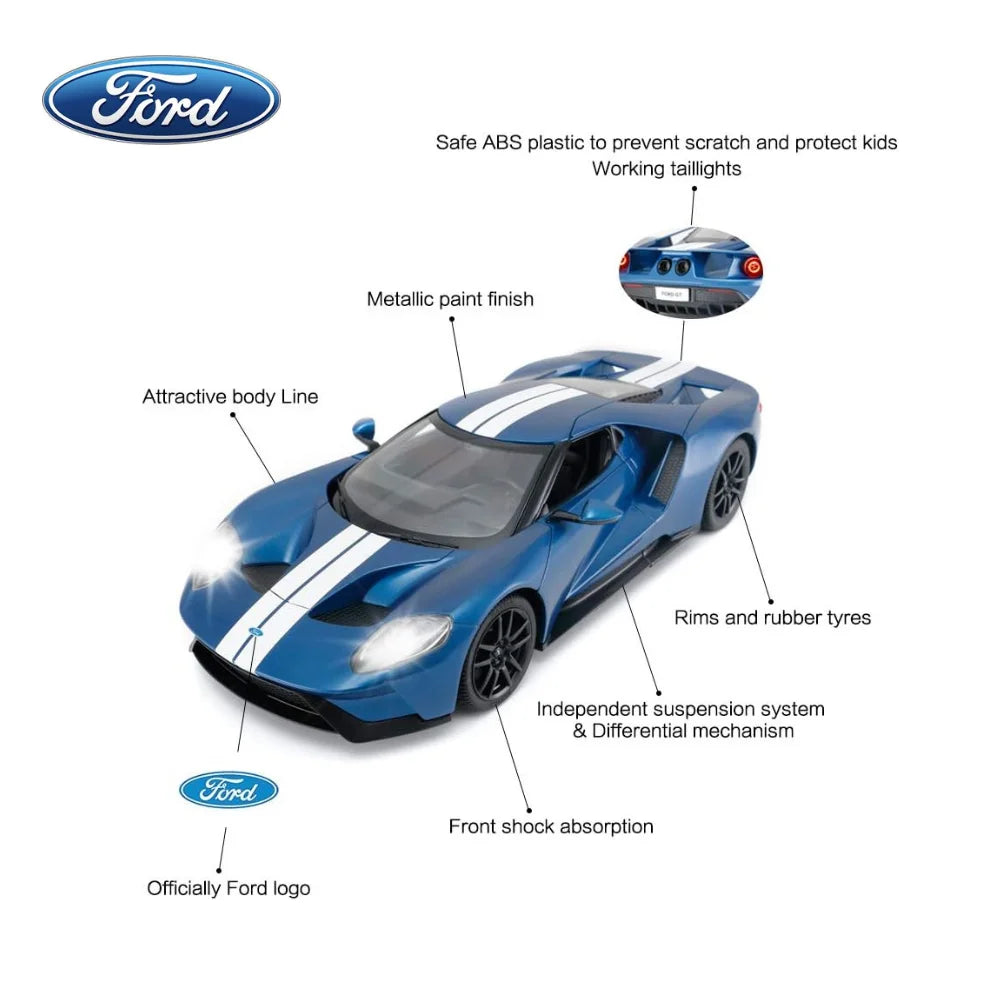 Ford GT RC Car Technical Specifications - ABS Plastic, Working Taillights, Rubber Tires

