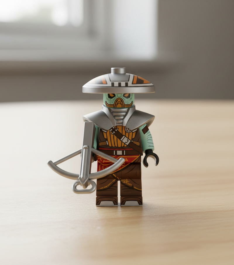 Alien Bounty Hunter Custom Minifig | Sci-Fi Collectible Toy with Base Plate