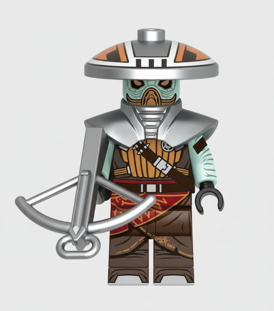 Alien Bounty Hunter Custom Minifig | Sci-Fi Collectible Toy with Base Plate