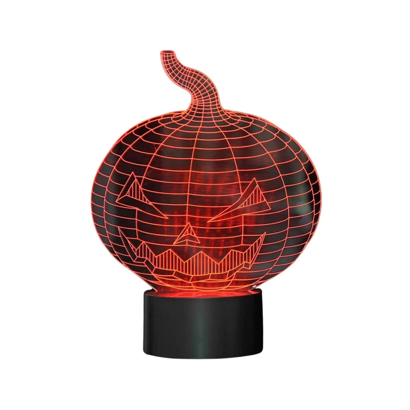 Halloween pumpkin LED lamp with red glow, creating a spooky atmosphere.