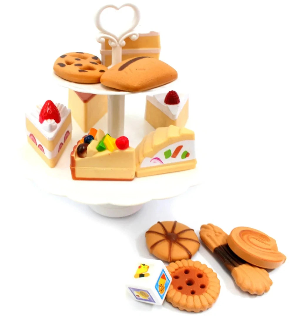 Toy Cookies and Desserts Tower Playset for Kids