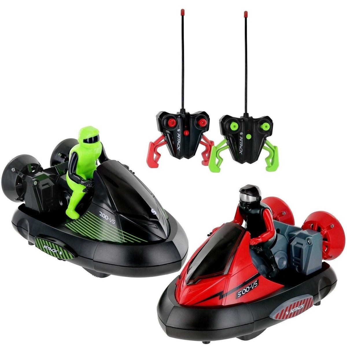 Set of 2 RC Battle Bumper Cars with Drivers – Remote Control Stunt Cars with Crash Eject Feature & Sound Effects