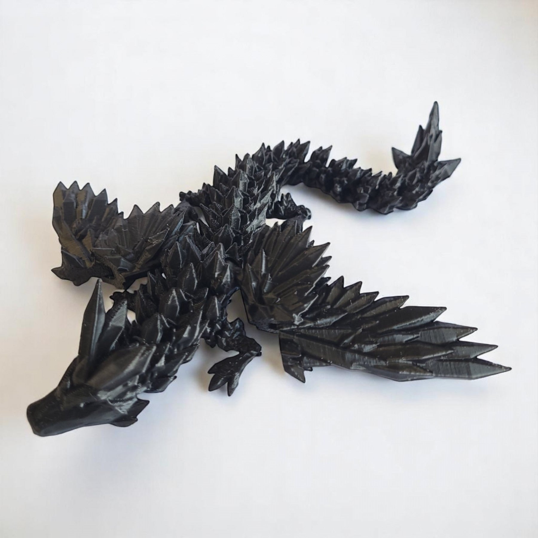 3D Printed Articulate Crystal Winged Dragon, 19 Inches
