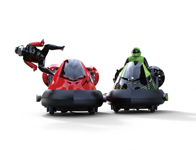 Set of 2 RC Battle Bumper Cars with Drivers – Remote Control Stunt Cars with Crash Eject Feature & Sound Effects