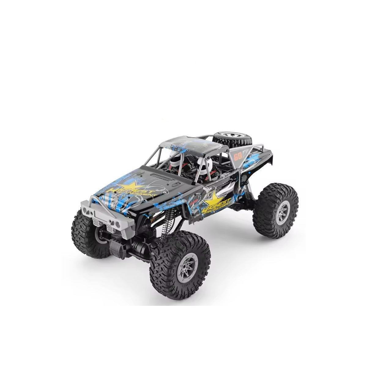 Model of a remote control off-road vehicle on a white background