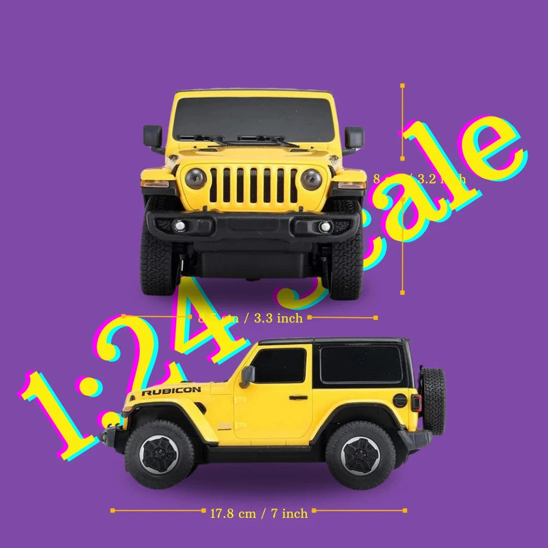 1:24 scale Jeep Wrangler RC car dimensions with accurate sizing for realistic play