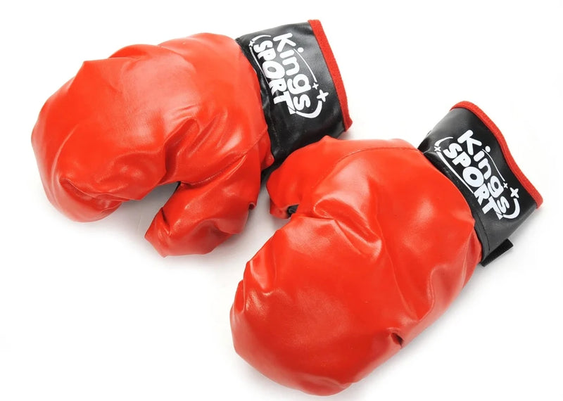 Pair of red boxing gloves for children, compatible with the kids punching bag and stand.