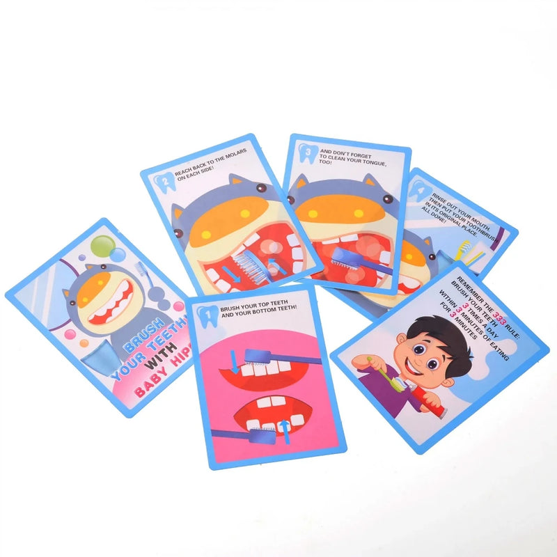 Instruction Cards in Kids Dental Toy Set - Brushing and Dental Care Tips