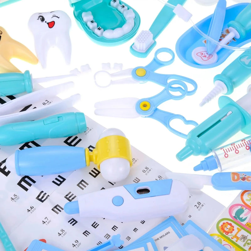 Close-up of Dental Tools in Kids Dentist Toy Set