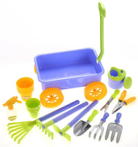 Empty kids' garden wagon, ready to be filled with garden tools, perfect for outdoor play and exploration