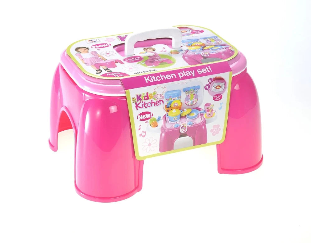 Plastic Play Kitchen Set with Lights and Sounds
