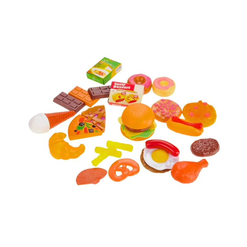 Kids play food set with pretend burger, donuts, and desserts – a fun cooking playset for imaginative play