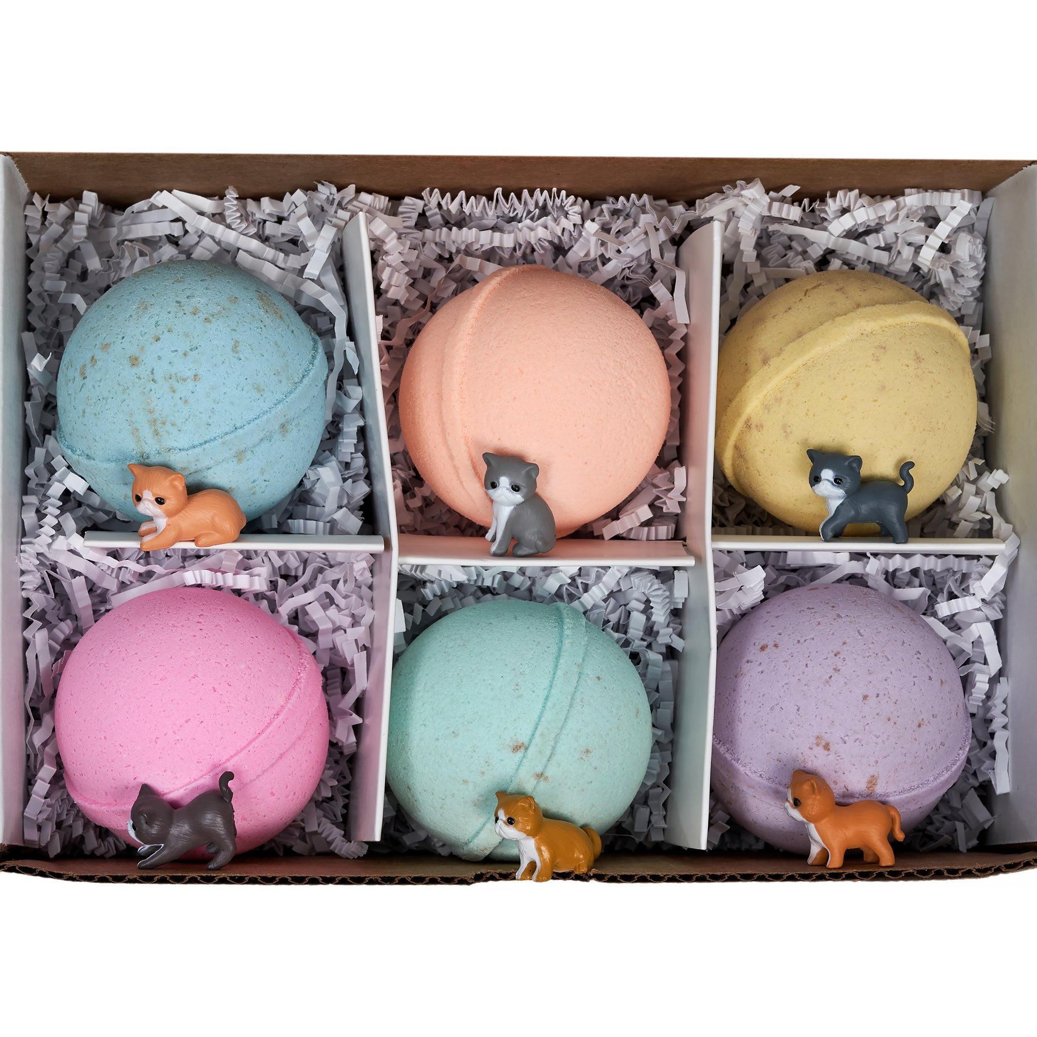 Pack of 6 Adorable Kittens Bath Bombs Kittens in Basket
