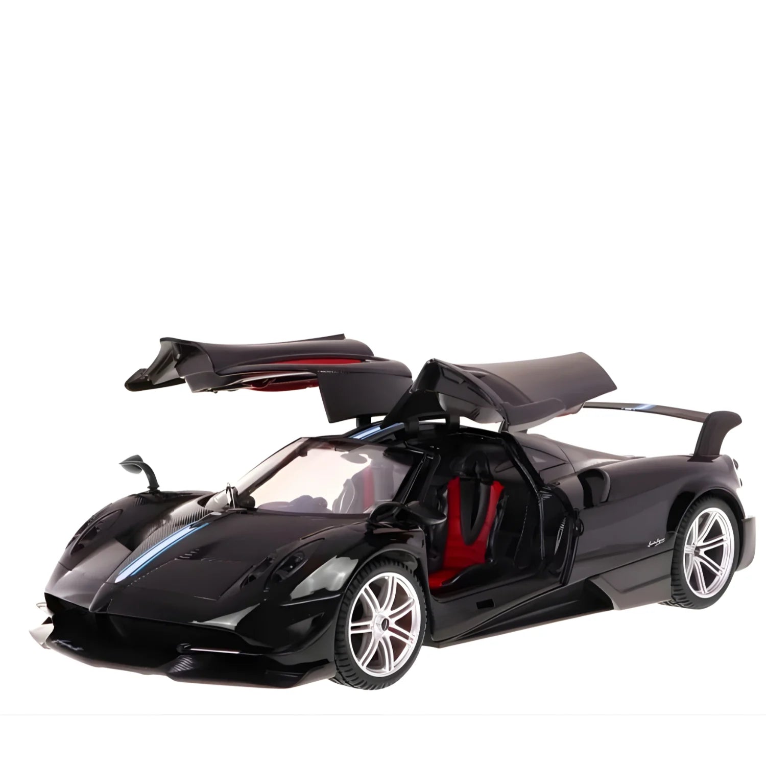 RC Pagani Huayra 1:14 Scale – Black Remote Control Supercar with Lights & Opening Doors