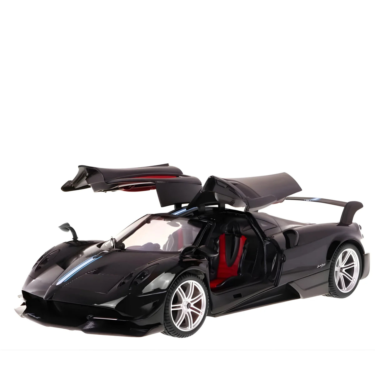 RC Pagani Huayra 1:14 Scale – Black Remote Control Supercar with Lights & Opening Doors