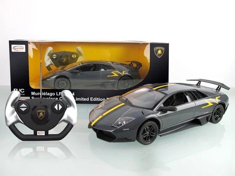 Lamborghini model car with remote control and packaging on a white background