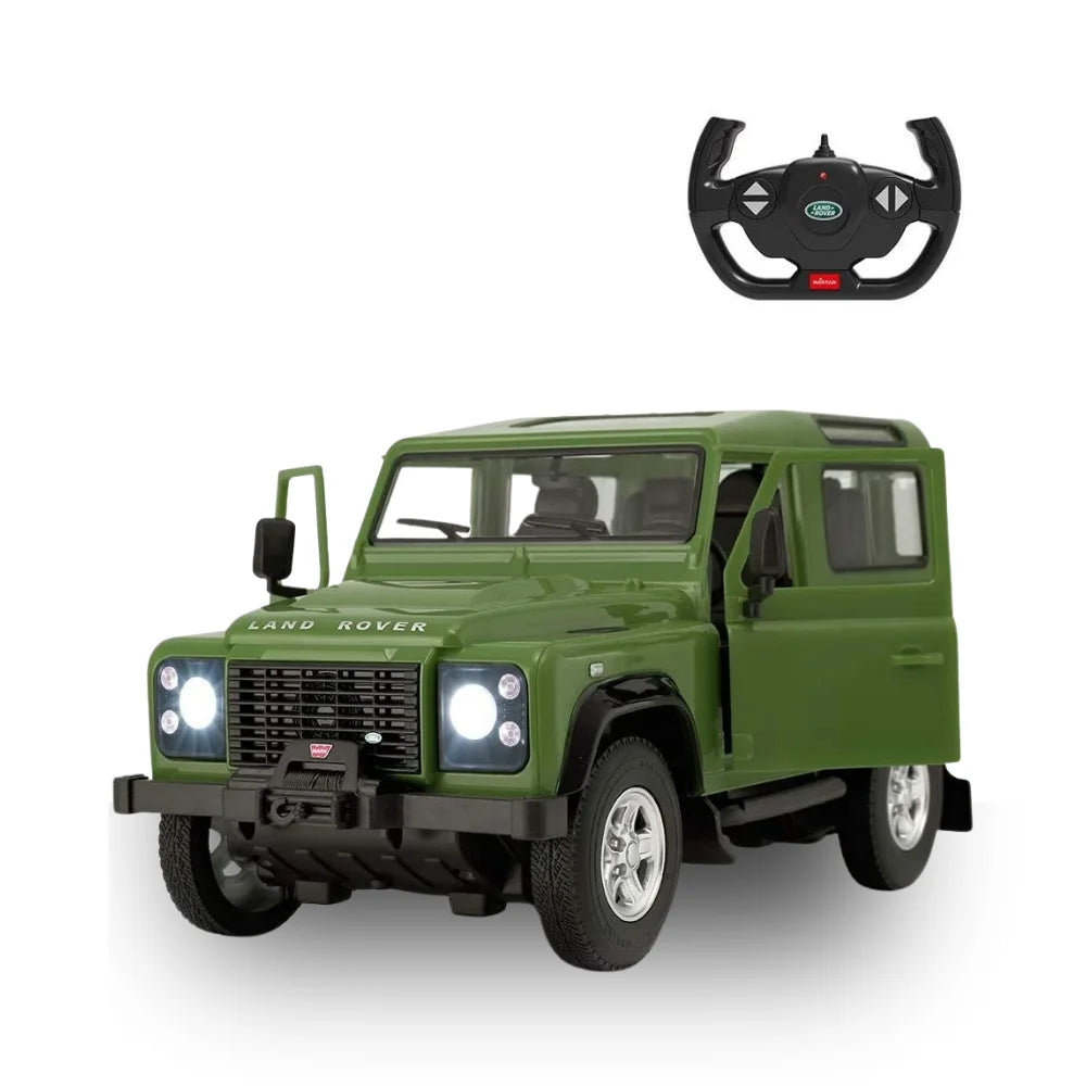 Voiture Télécommandée Land Rover Defender 1:8 - Carson - Verte Britannique - 100% Prête à Rouler (RTR) - Neuf En Boîte