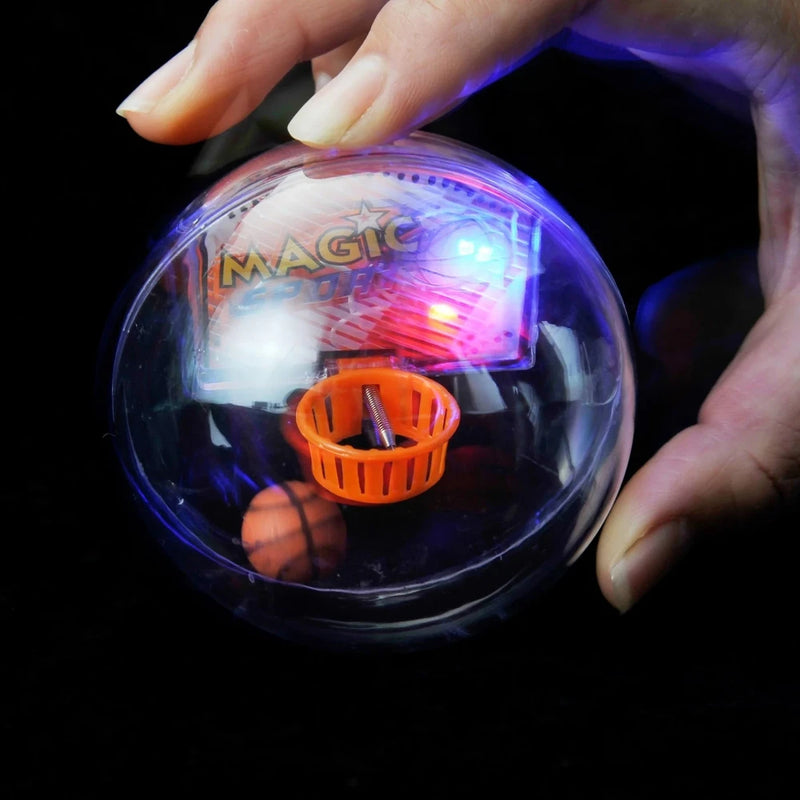 Magic Sport basketball toy ball with LED lights - fun and interactive handheld game with mini hoop.