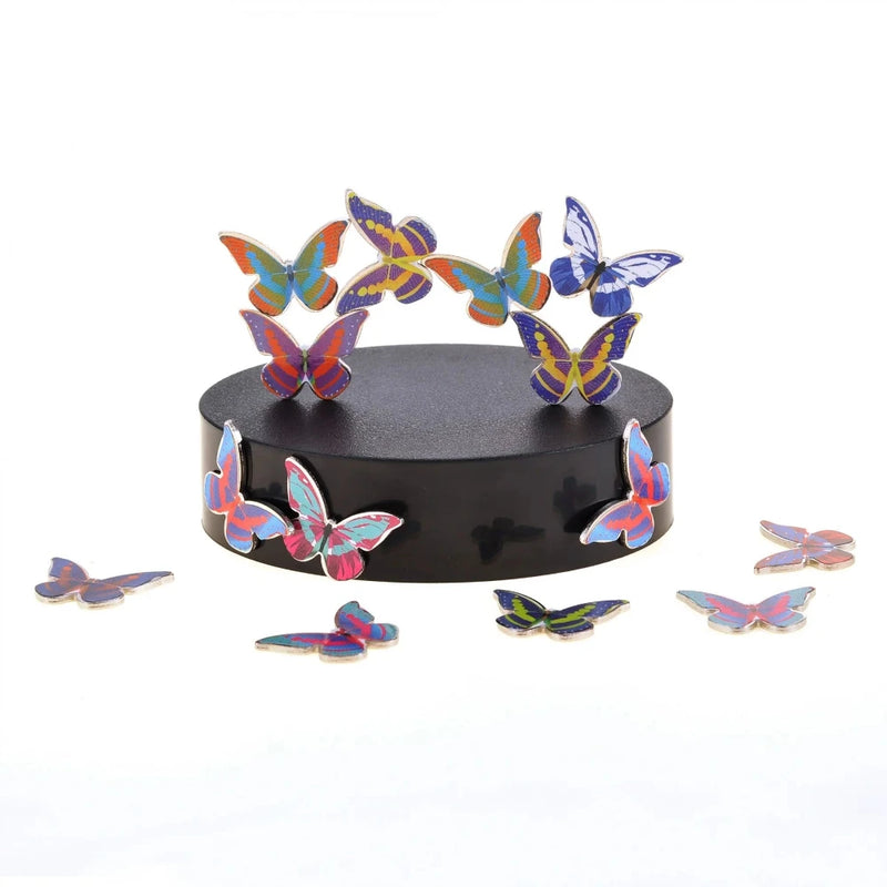 Magnetic Sculpture Butterflies arranged artistically on the base.