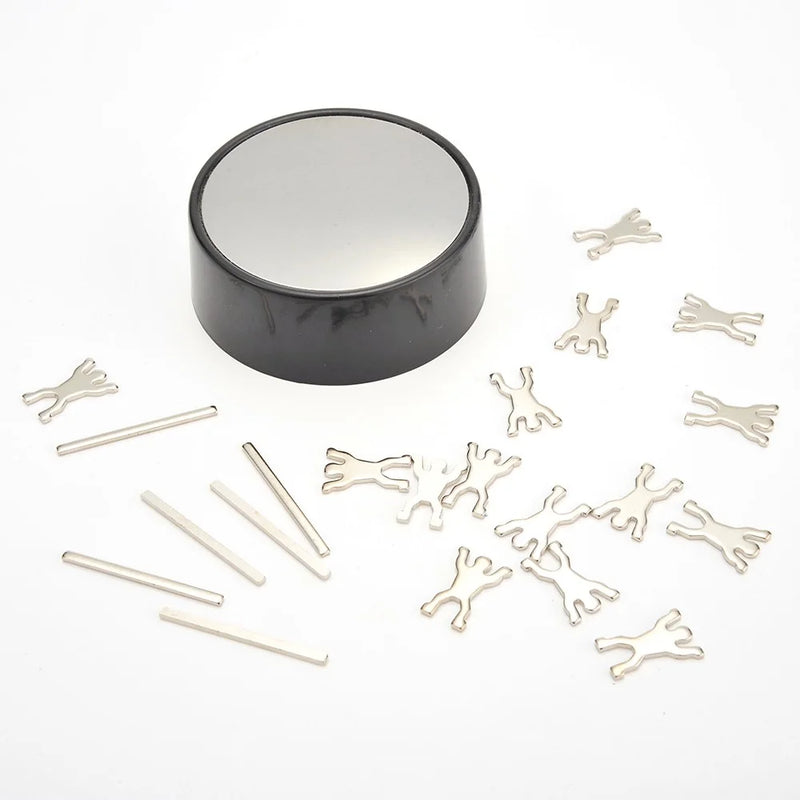  Magnetic sculpture set with base and metallic figures for stress relief and creative fun