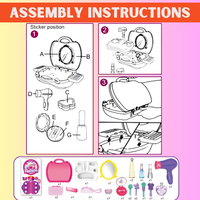 Assembly instructions for makeup playset - easy setup for kids' beauty kit