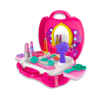 Makeup playset for kids with beauty essentials including a mirror, comb, and pretend dryer