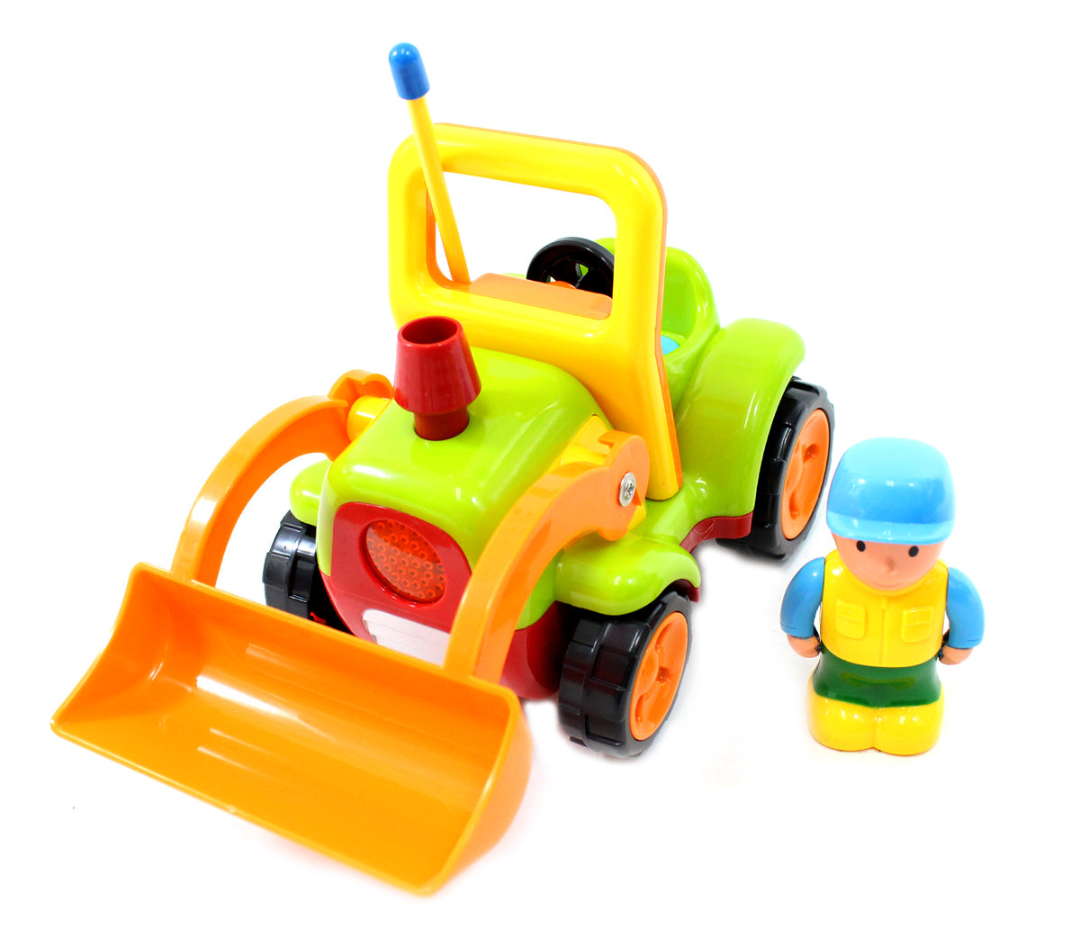 Cartoon RC Construction Truck for Toddlers – Green with Lights & Music