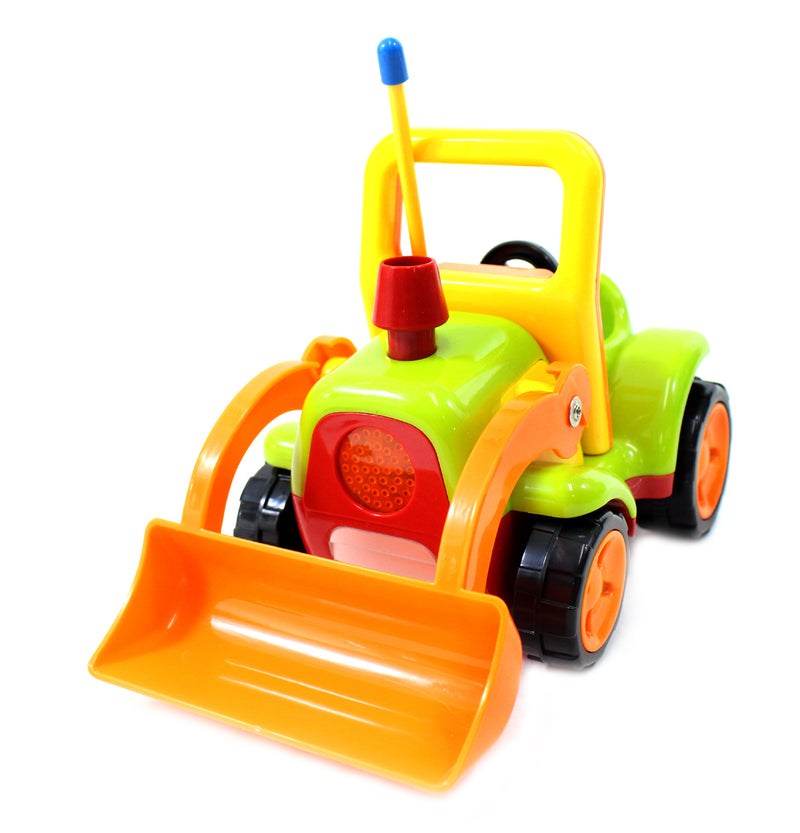 Cartoon RC Construction Truck for Toddlers – Green with Lights & Music
