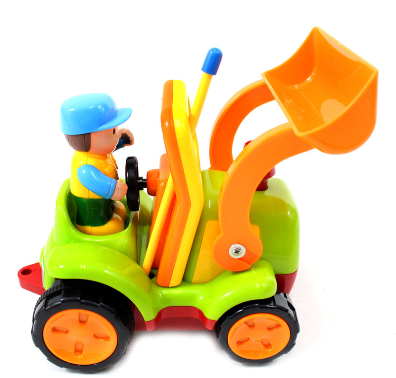 Cartoon RC Construction Truck for Toddlers – Green with Lights & Music