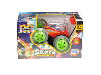 Toy vehicle packaging with colorful design on a white background