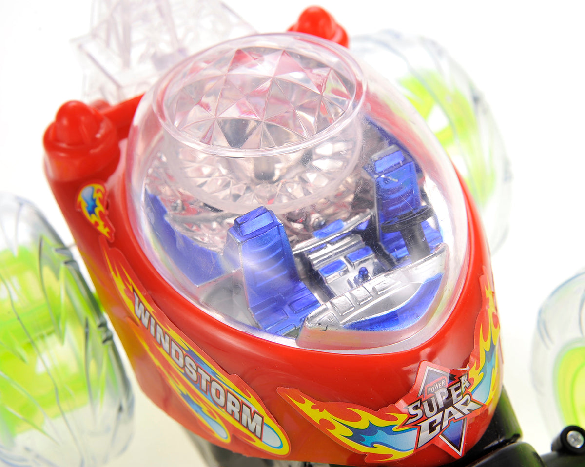 Toy car with 'Wingstorm' and 'Super Car' branding on a white background