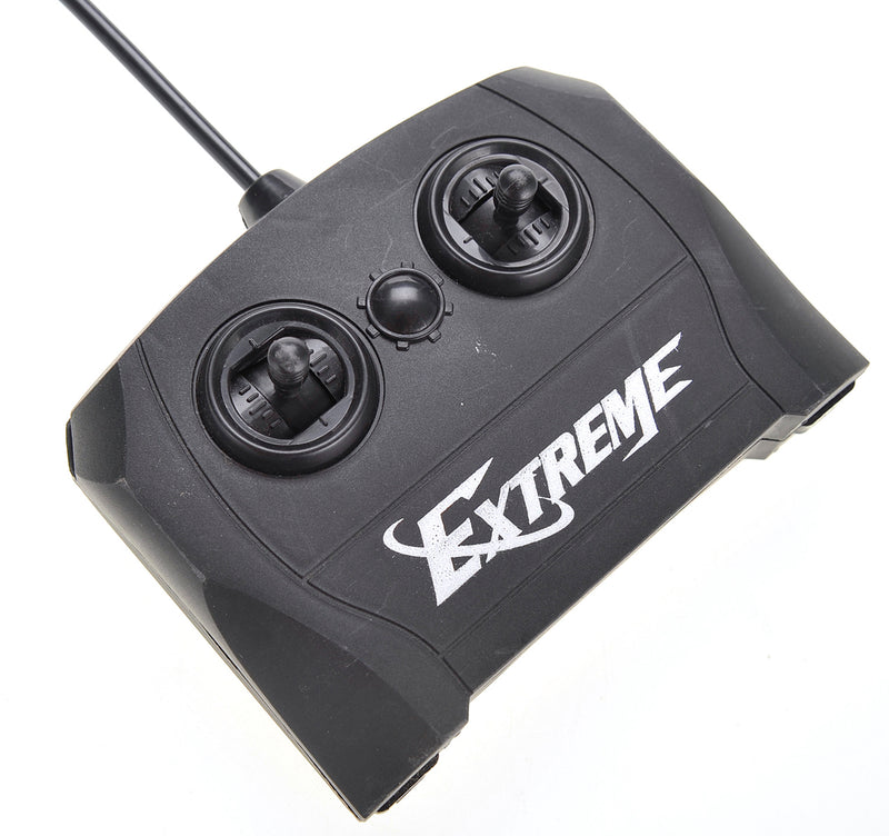 Black remote control device with 'Extreme' branding on a white background