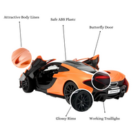 Detailed Description of McLaren P1 RC Car Features Including ABS Plastic and Glossy Rims