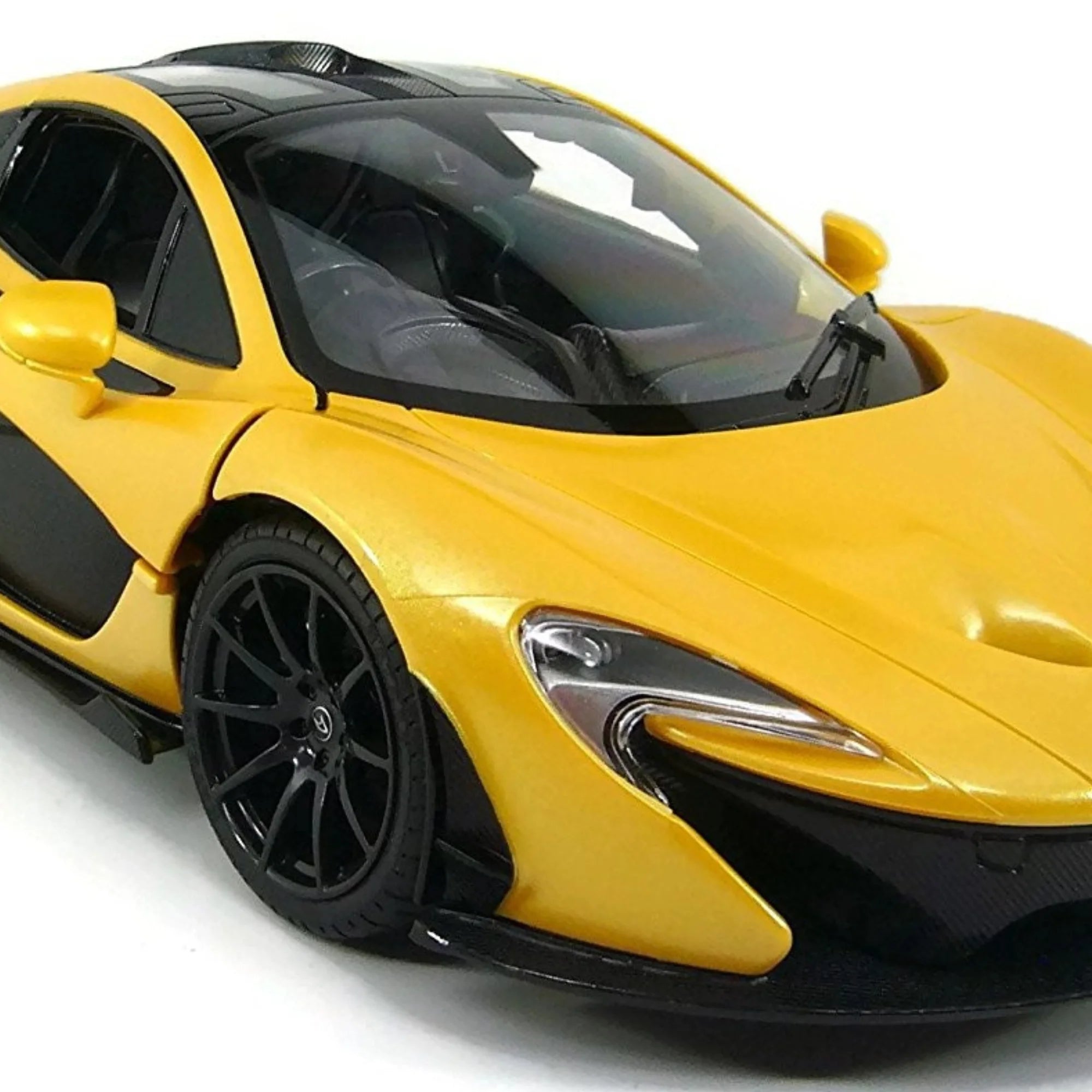 Detailed front view of the McLaren P1 RC car with sleek design and glossy finish