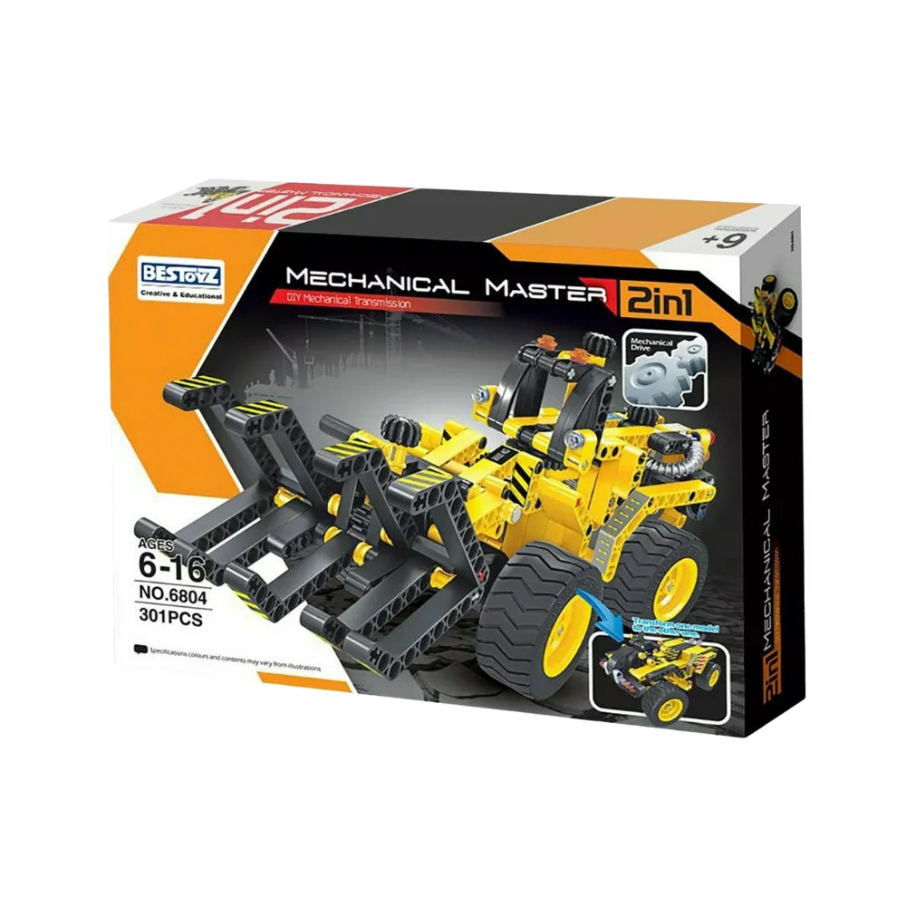 301-Piece STEM Building Blocks Construction Kit – Bulldozer Brick Set for Kids