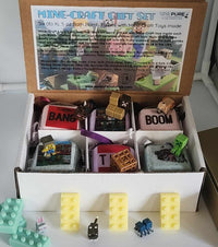 Pack of 6 Natural Kids Bath Bombs with MineCrafter Toys Inside