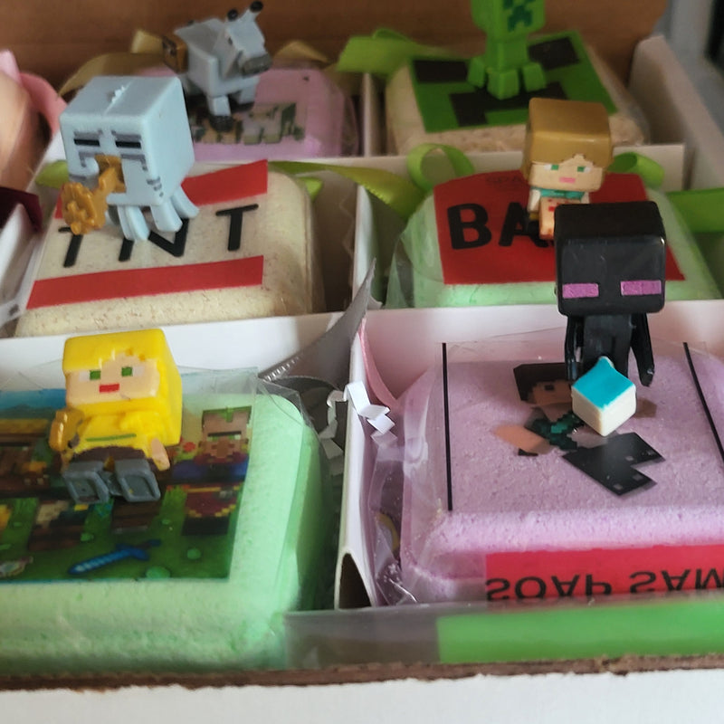 Pack of 12 Kids Bath Bombs with MineCrafter Toys Inside  Natural Ingredients