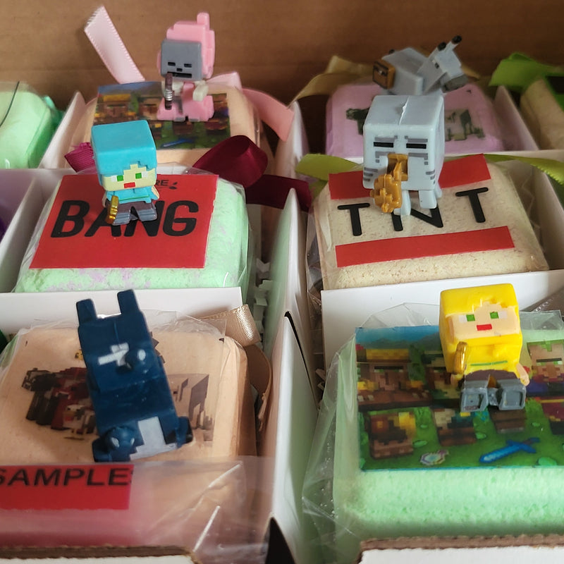 Pack of 12 Kids Bath Bombs with MineCrafter Toys Inside  Natural Ingredients